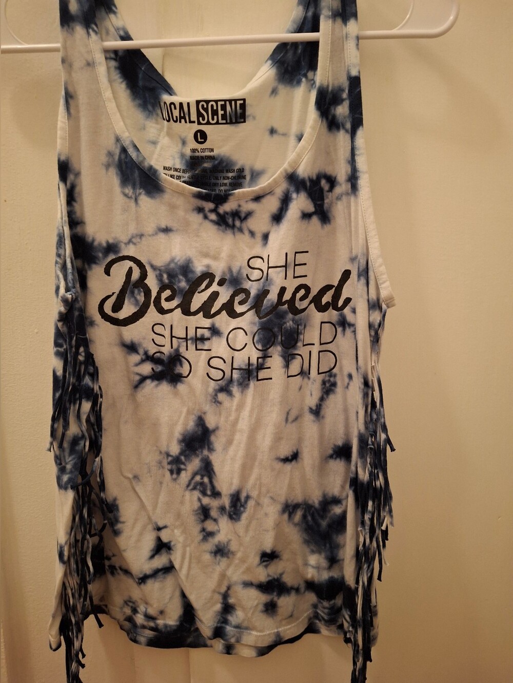 Women’s Tie-Dye Fringe Sleeveless Top